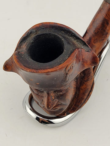 Vintage Collectible Hand Carved Napoleon Bonaparte Solid Wood Bruyere Pipe.