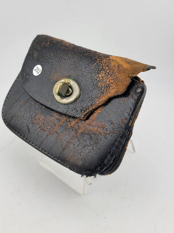 Antique 1884 Bucheimer B8 Leather Ammo Pouch Vintage Belt Loops Case.