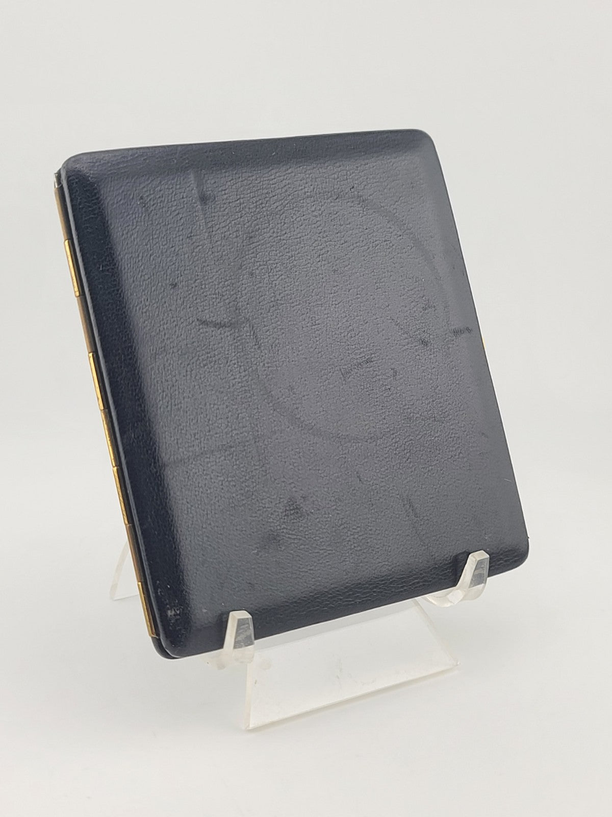 Vintage Dunhill London Leather Cigarette Case Blue Interior Gold Tone