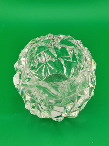 Tiffany & Co Candle Holder Rock Hand Cut Crystal Pattern Votive Tea Light 3"H