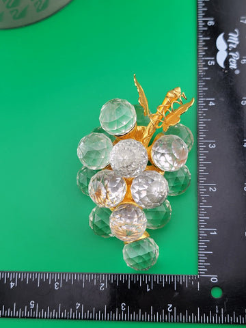 Vintage Swarovski Silver Crystal Figurine 15 Grape Grapes Cluster Marked Logo