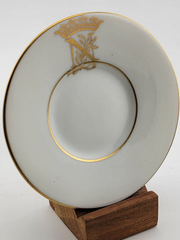 Antique Napoleon P.V. Czechoslovakia swan handle demi cup and saucer. VG Cond.