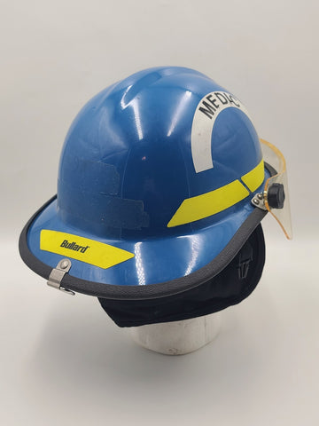 Vintage 2009 Bullard Firedome Medic Fire Helmet w/ Interior Lining & Face Shield
