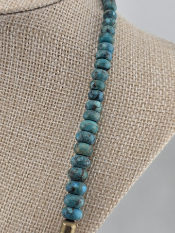 Vintage Jay King Gemstone Signed DTR  Copper and Inlay Turquoise Necklace