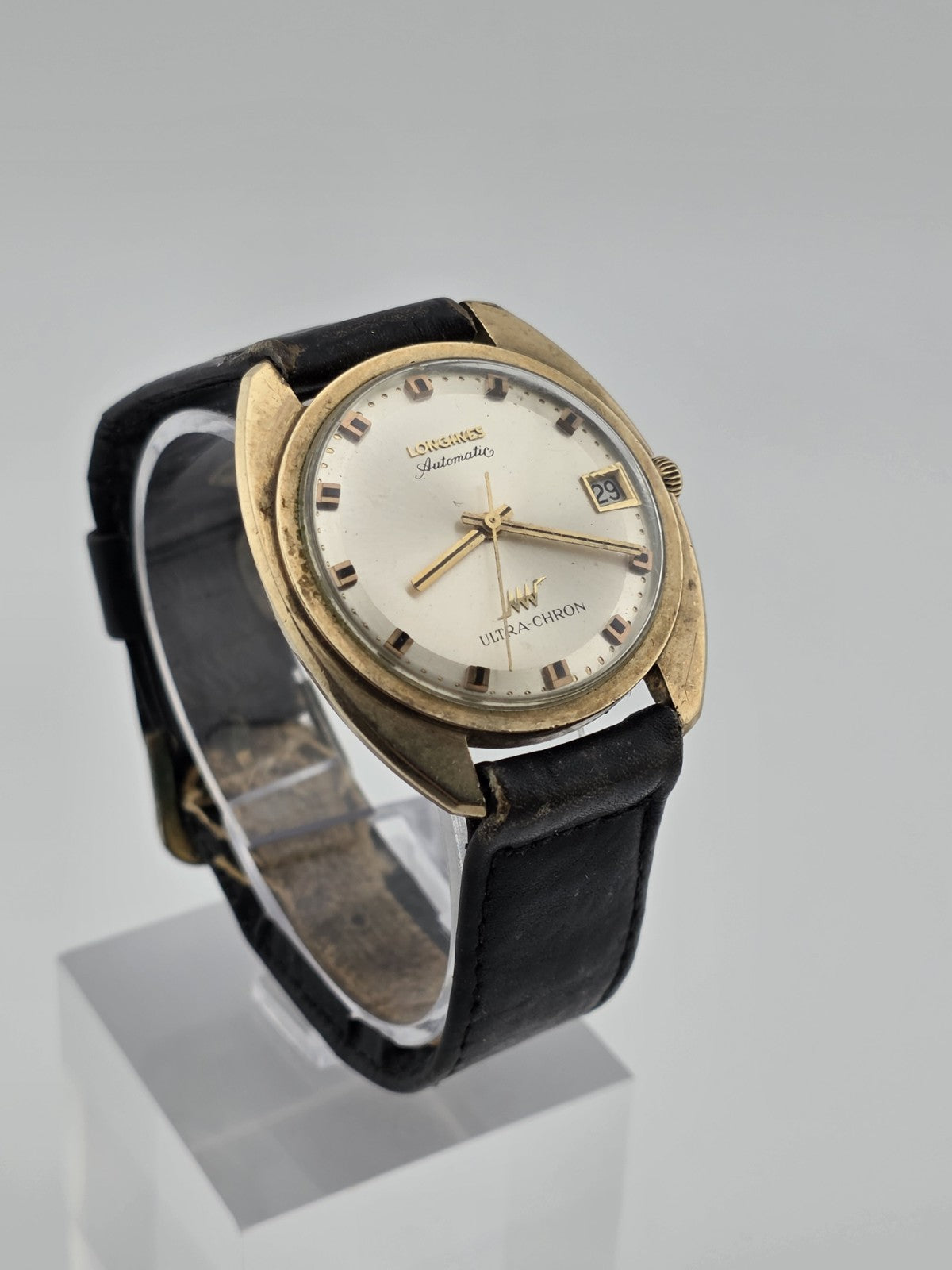 Vintage 1960's Longines Ultra-Chron Automatic Date 10K GF 34mm Watch. Works.