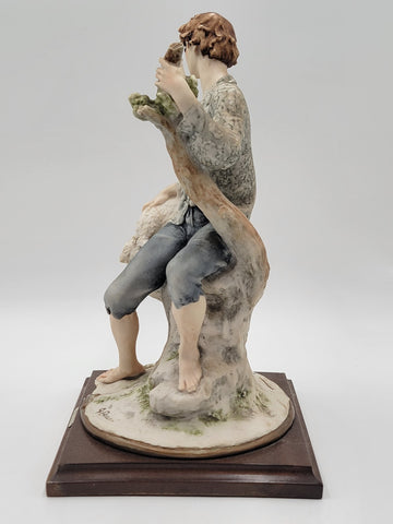Giuseppe Armani Sculpure Capodimonte 1982 Florence Shepherd with Sheep 13 in
