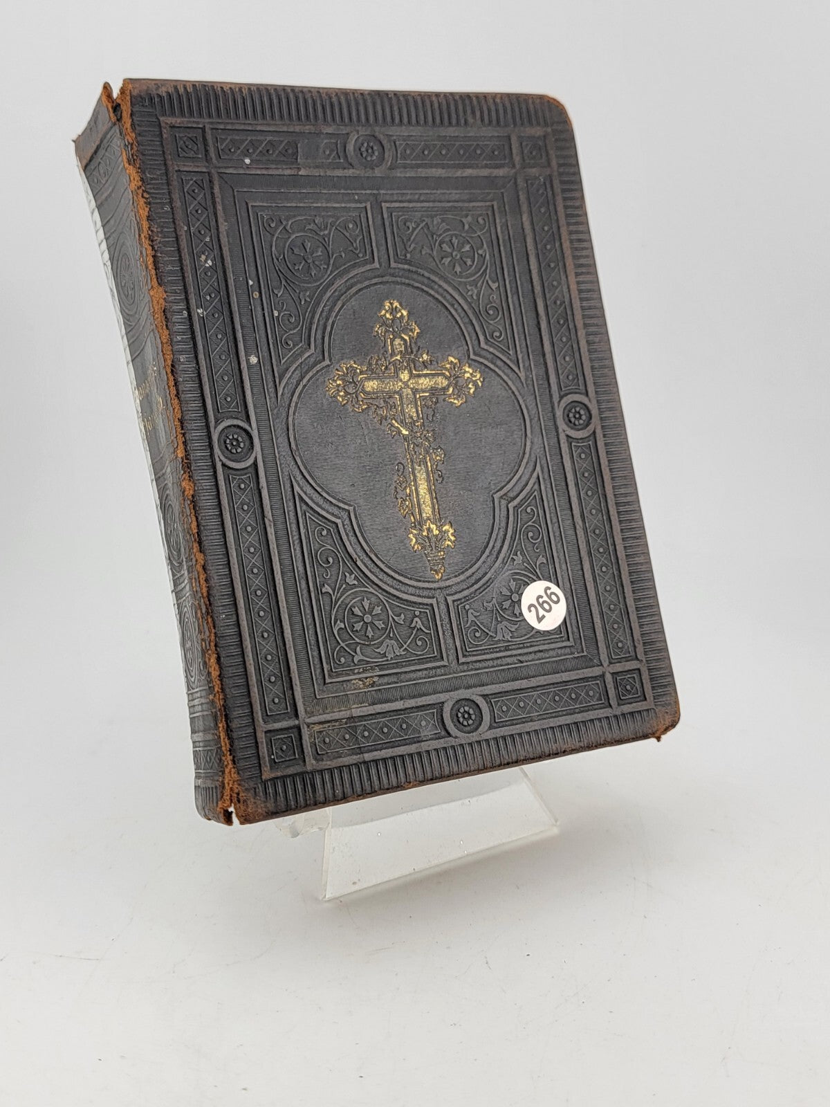 Rare Antique 1887 German Small Bible With Gold Gilded Papper Ends 6" X 4”.