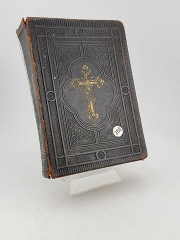Rare Antique 1887 German Small Bible With Gold Gilded Papper Ends 6" X 4”.