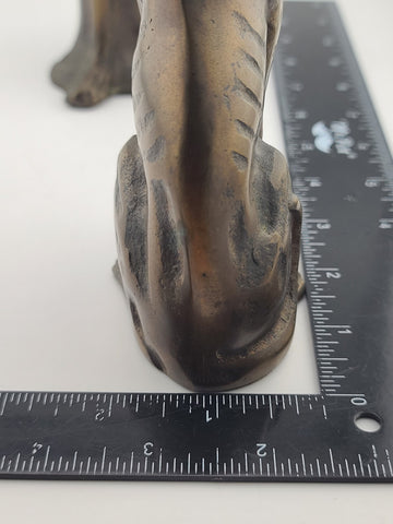 Vintage Pair MAITLAND SMITH Sitting Whippet Greyhound Dog Bronze Metal Bookends.