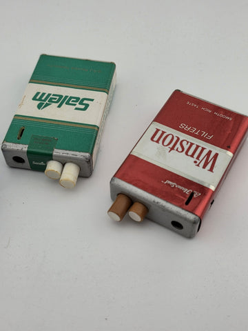 Lot Of 4 Vintage Cigarette Pack Lighters Camel Salem Winston Novelty. Untested.
