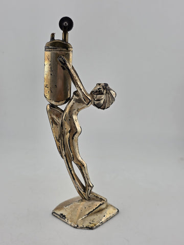 Ultra Rare Antique 1912 Art Deco Weidlich Brothers silver plated desk lighter