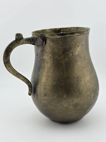 Rare Antique 18th C. Hand Hammered Spanish Colonial European Brass Water Pitcher