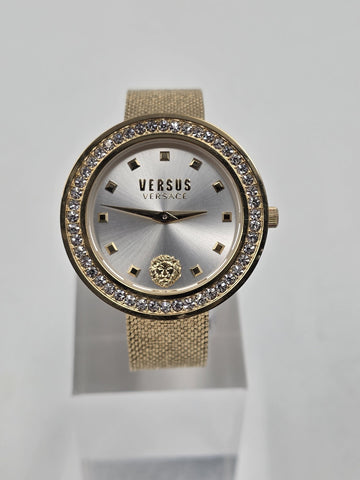 Versus Versace Carnaby Street Crystal Gold Mesh Women's 40mm Watch VSPCG3221