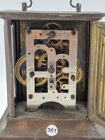 Antique JUNGHANS Germany Carriage Mantle Clock Musical Alarm Clock Music Works