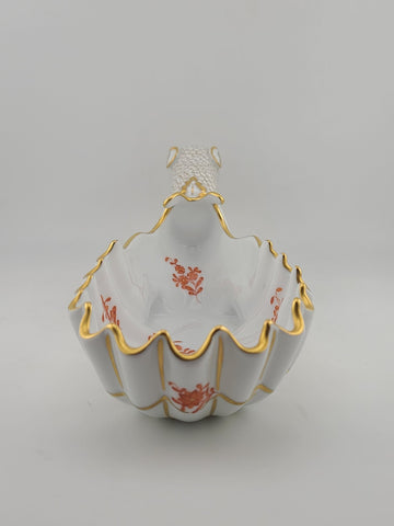RARE HEREND HAND PAINTED DRAGON DISH #7760 - 11 1/4" LONG Signed By Vecsey Tamas