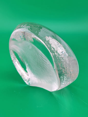 Rare Set Of 2 Mats Jonasson Fish And Bald Eagle MJ Sweden Art Glass Paperweights