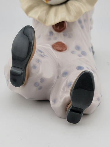 Vintage Retired LLADRO 1990 Glazed Porcelain Tired Friend Clown #05812. VG Cond.
