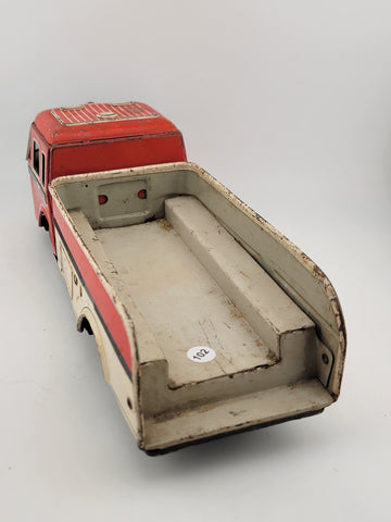 Vintage Yonezawa Tin Friction Barrel Truck 10.5inches Long - Untested.