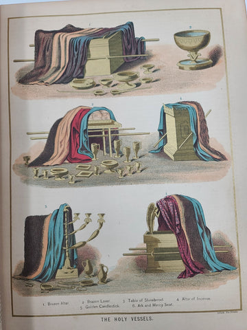 Rare Antique 1870's Illustrated Family Holy Bible W 1400 Engravings &Handwriting