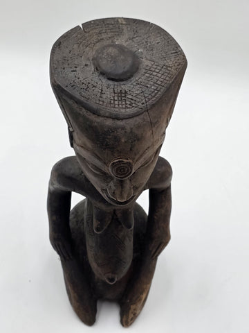 Rare 1930's African Luba Fertility Tribal Figure Handcarved Congo Art Sculpture