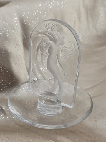 Vintage Lalique France Crystal Mermaid Water Dancer Signed Collectable Glass