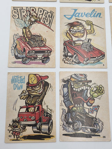 1970 Donruss Odd Rods Sticker Cards Lot of 12 Hot Rod Monster Rat Fink Style