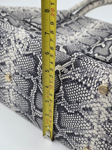 Vtg Escada Genuine Python Skin Leather Satchel Bag Italy Gold Hardware EE Logo