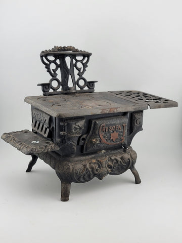 Antique Collectible Crescent Miniature Toy Cast Iron Stove Salesman Sample.