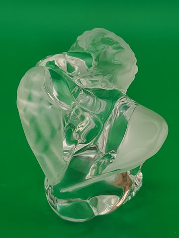 Pair Of Vintage Daum France Crystal Cherubs Angels Signed. Mint Condition Signed