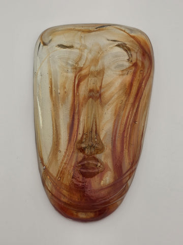 Rare Vintage Jaramillo Bros. Amber Skydreamer Hand Made glass mask.