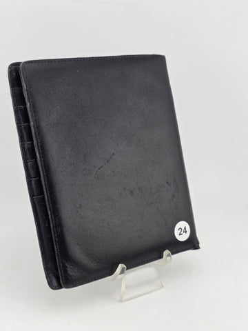 Vintage Montblanc Black Leather Bifold Wallet 14 Cc Slots. Made in Italy Snowcap