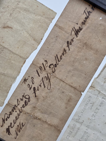 Rare Collection Early 1800s Tax Receipts 1814 1818 1840 Salisbury MA Framed Docs