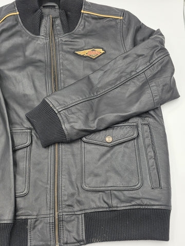 Vintage Original Harley Davidson 120th Anniversary Bomber Leather Jacket. 2XL.