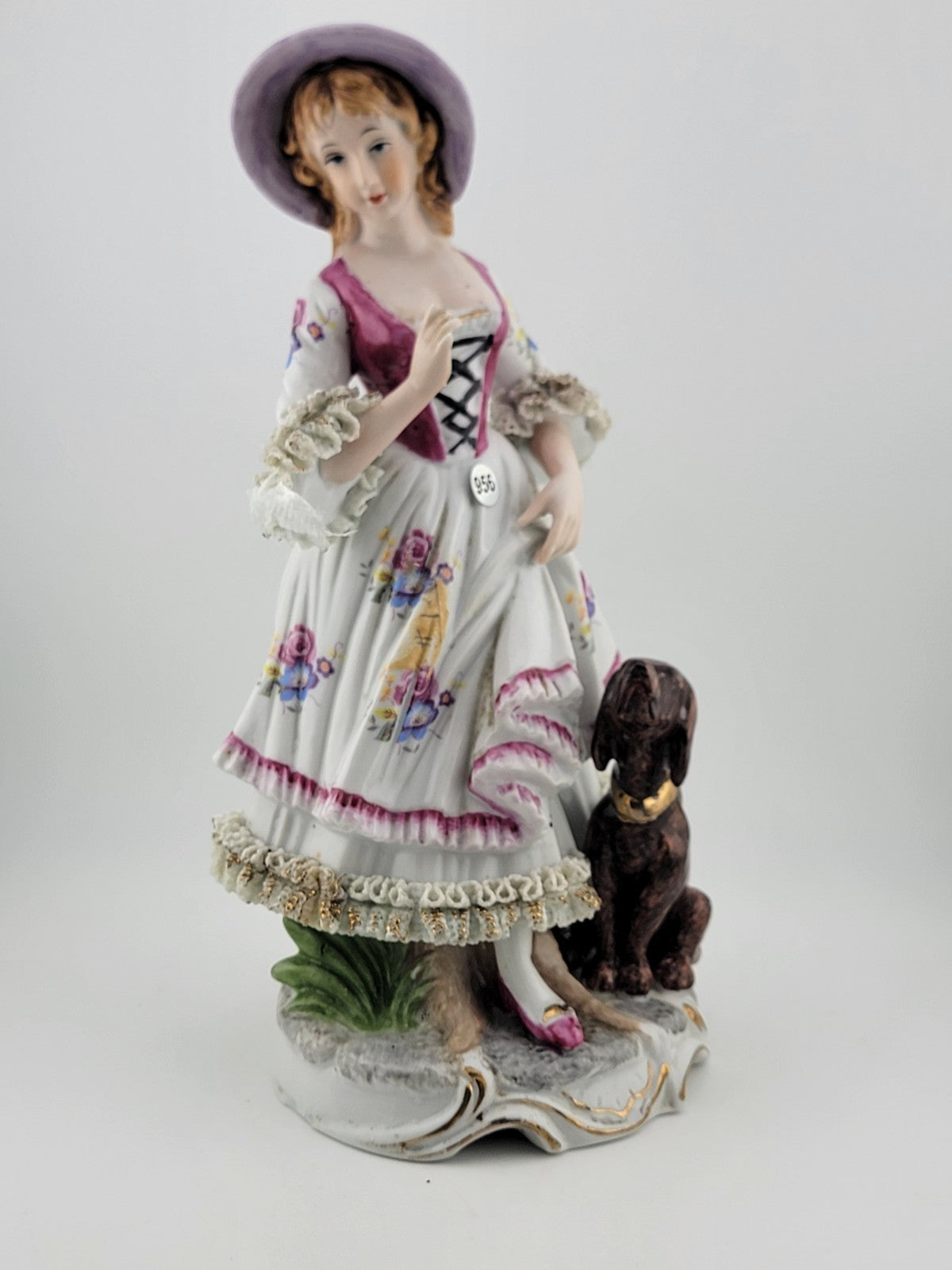 Rare Antique Collectible Porcelain Figurine "Shepherdess" W Dog, Germany.