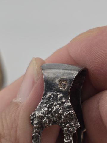 Antique 1920's Silver Plate Sugar Tongs & Bowl W Butterfly Set In Original Box