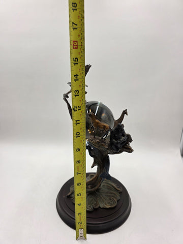 1950's Franklin Mint Guardians Of The World Crystal Ball By S.Lord Heavy Bronze.