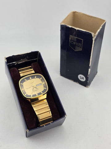 PRIVATE: VINTAGE Gold  ORIS AUTOMATIC SWISS VINTAGE STAR CRYSTAL 21 Jewels Day