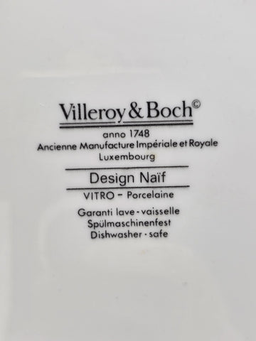 Villeroy & Boch  Naif Laplau 4 Salad Plates Christmas Village Noah Ark. 8 Inch