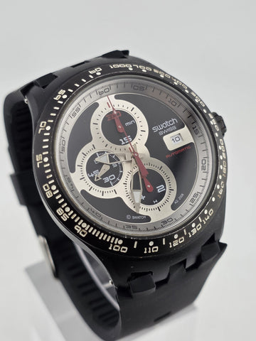 Swatch Right Track SVGB400 Automatic Chronograph Swiss Watch. Works. Read.