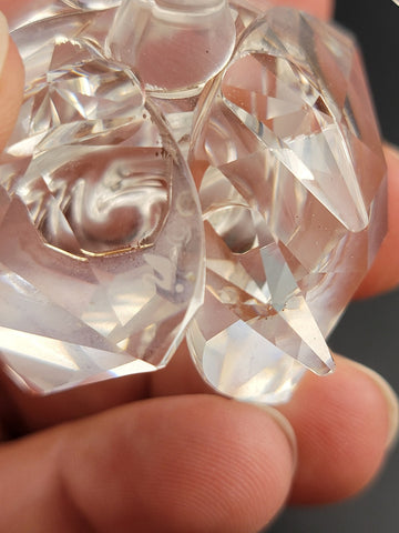 Beautiful Vintage Swarovski Crystal Rose Figurine Retired Design Marked.
