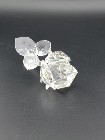 Beautiful Vintage Swarovski Crystal Rose Figurine Retired Design Marked.