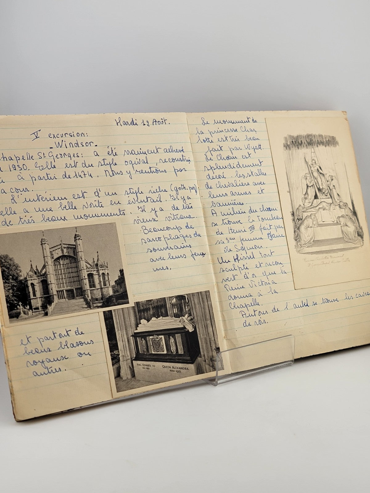 Rare OOAK Handwritten 1947 European Travel Memoir W Photos  Post WWII Era French