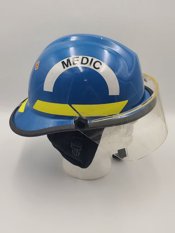 Vintage 2009 Bullard Firedome Medic Fire Helmet w/ Interior Lining & Face Shield
