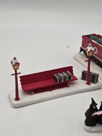 Hawthorne Village Harry Potter Hogwarts Railway Express Train Bench COA B4196