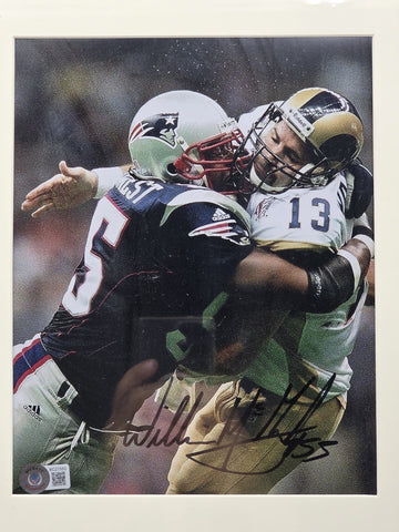 Willie McGinest Signed 8x10 Photo Beckett BAS COA BC27550 Framed Patriots Rams