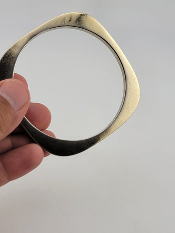 Antique Elegant Sterling Silver Art Deco Geometric Bangle Bracelet.