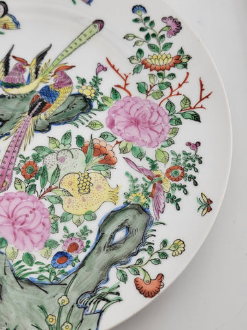 vintage Chinese hand painted CPC MADE IN MACAU Plate. Minor Chip