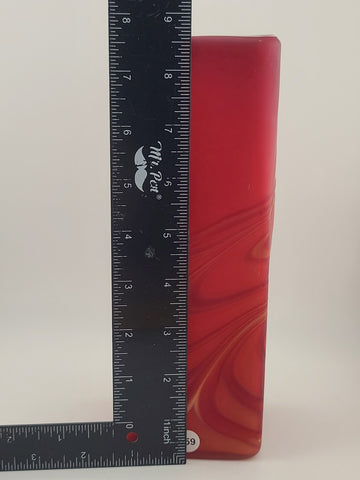 Beautiful Vintage Azerbaijan Glassware Hand Blown Vases  8.5" RED Swirl