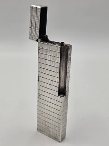 Rare Vintage S.T. Dupont Paris Large Table Lighter Silver Guilloche France 6"