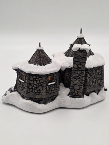 New Hawthorne Village Harry Potter Hagrid's Hut Lighted w Hagrid Figure COA